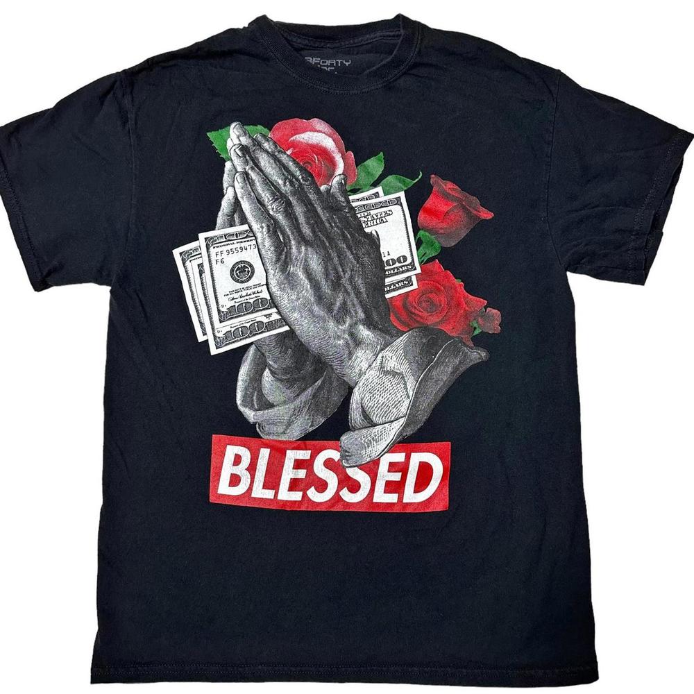 3Forty Inc Blessed Money Graphic T-Shirt Black Men’s M